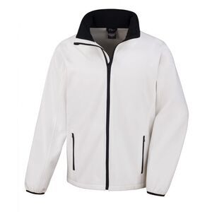 Result Mens Core Printable Softshell Jacket / White/ Black